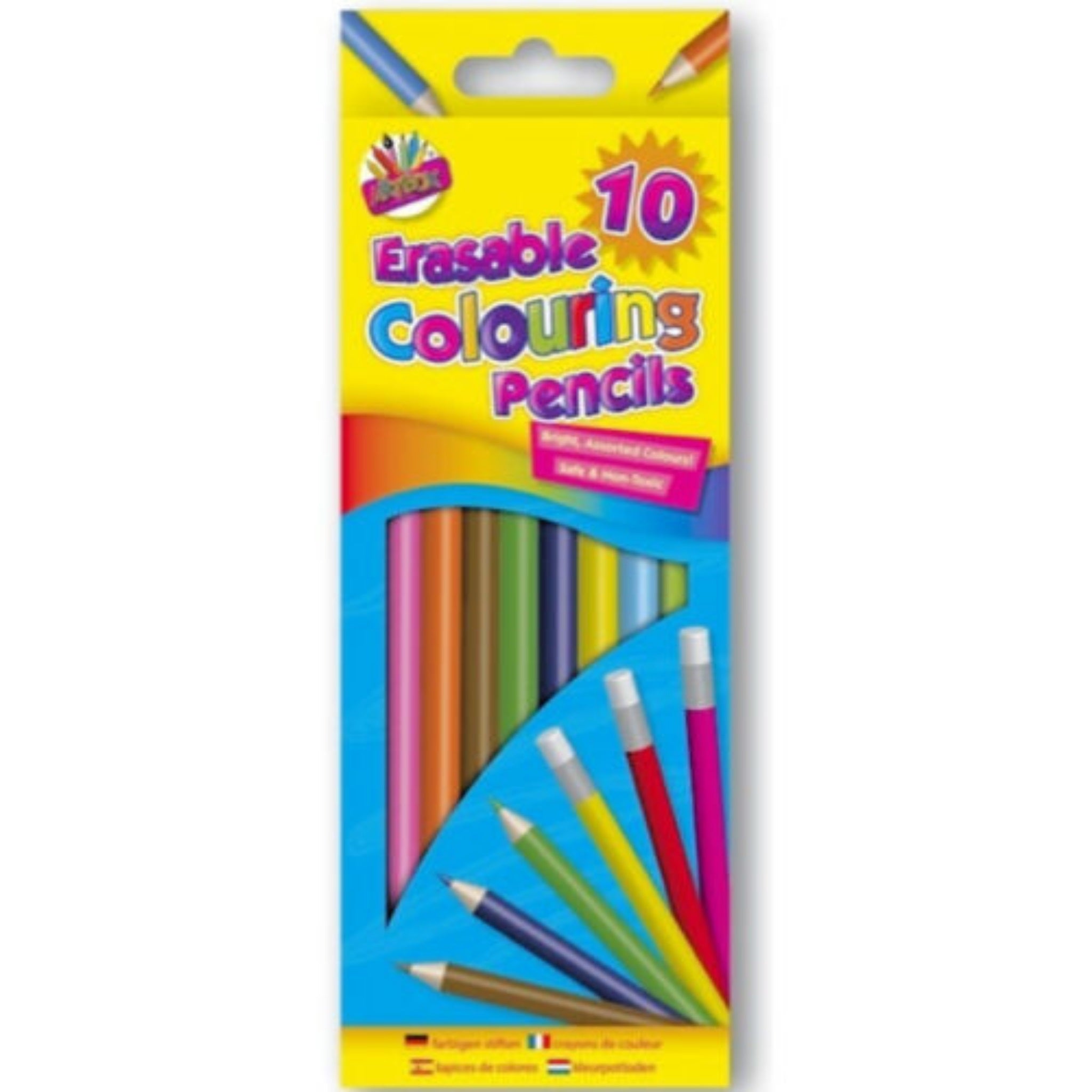 Beclen Harp 10 Erasable Coloured Pencils Kids Adult Full Bright Assorted  Drawing Set Art Craft School Stationery/ Rubbing Out Bright Colours Fun  Kids/ Non Toxic